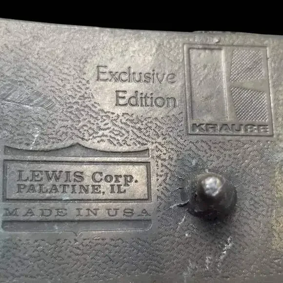 Vintage Belt Buckle Solid Brass Krause Plow Corporation USA Made By Lewis‎ Corp